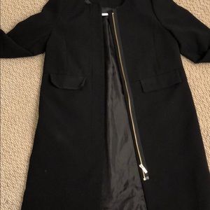 H&M black coat with gold zip and pocket 💕